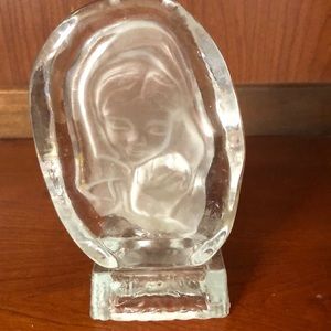 Mary & Babe glass votive lamp